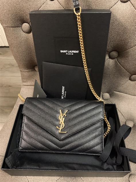 ysl black crossbody with black chain|ysl denim crossbody.